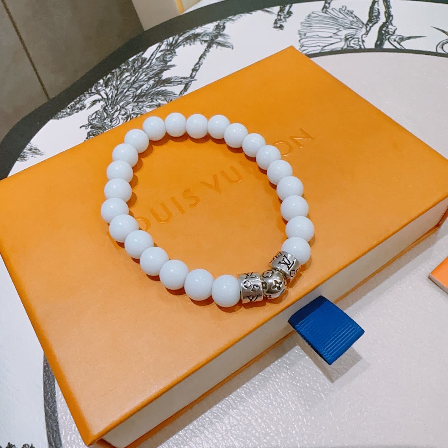 Louis Vuitton White Beaded Bracelet